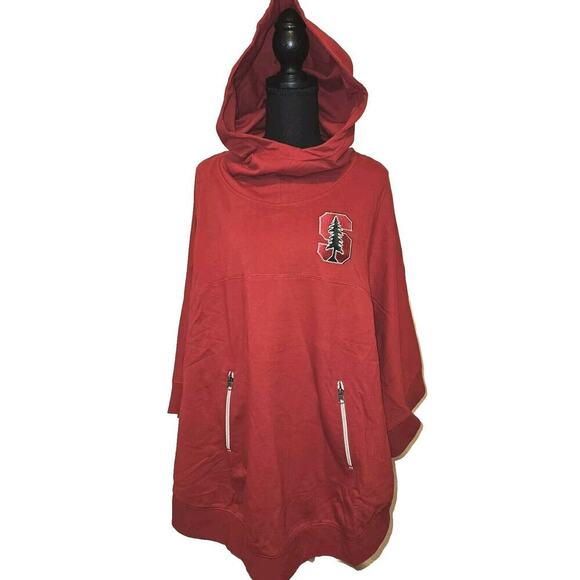 NWT! E5 Stanford Cardinal University Cotton Poncho/Hoodie Pockets Size L/XL - Picture 7 of 14